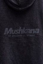 Hoodie Oversized Negro Washed Mushkana
