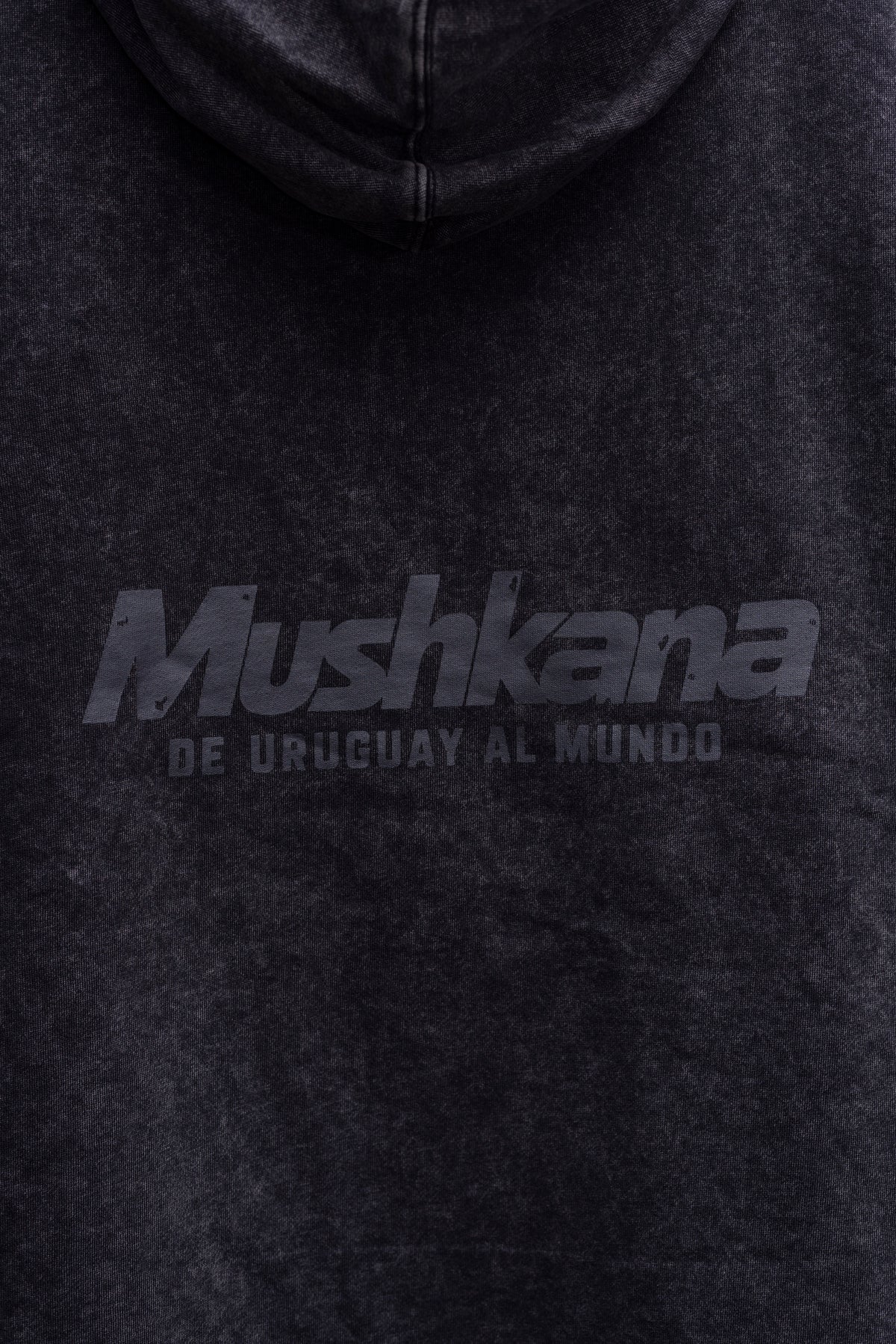 Hoodie Oversized Negro Washed Mushkana