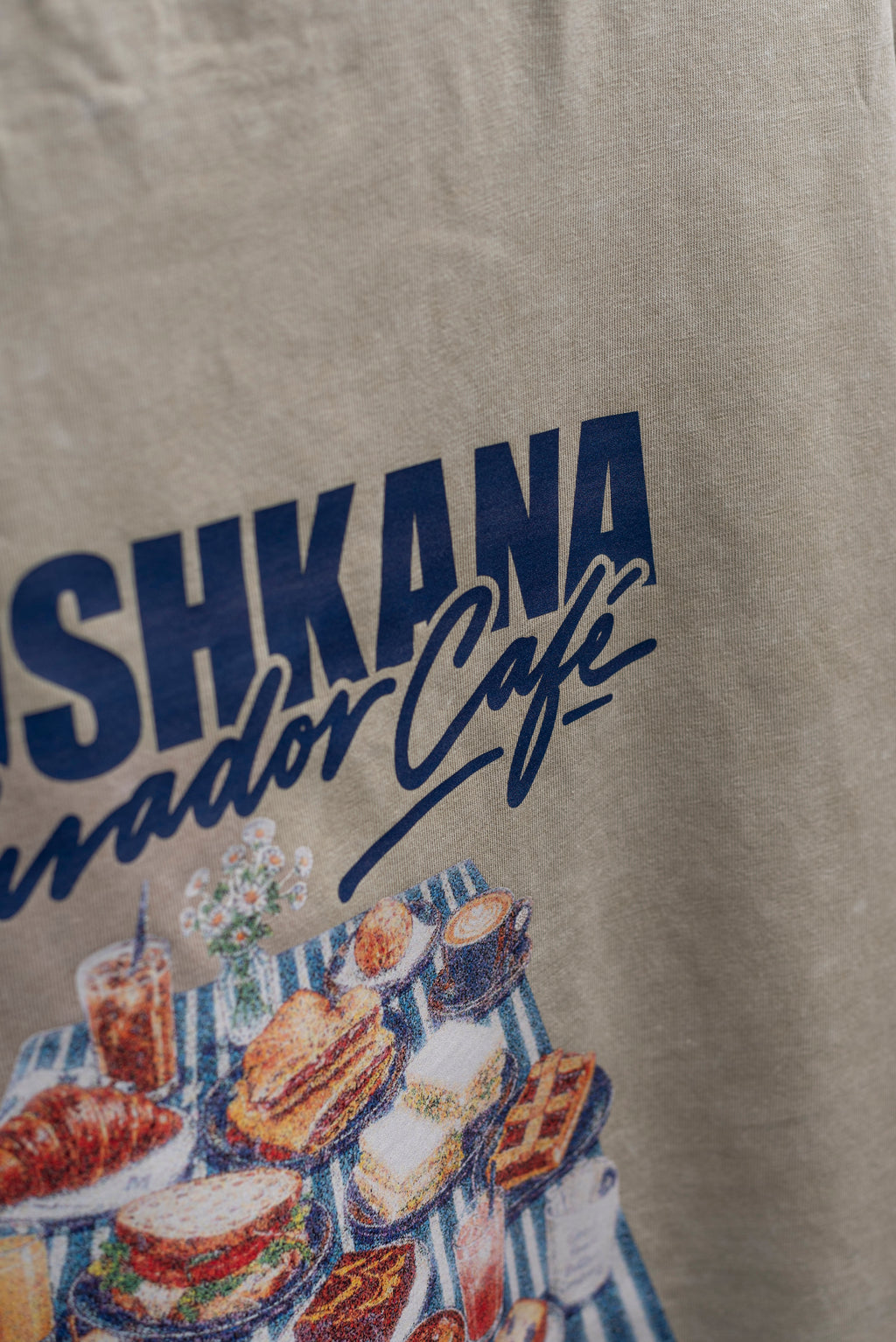 Remera Oversize Kahki Washed Café Mirador