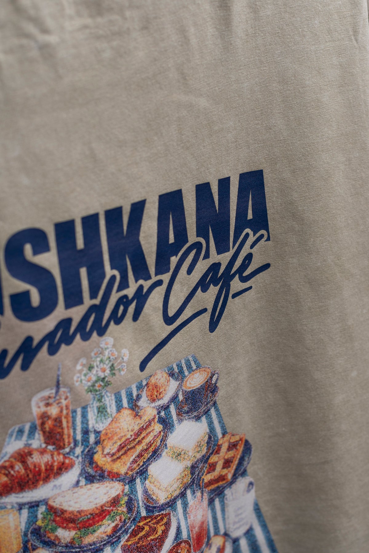 Remera Oversize Kahki Washed Café Mirador