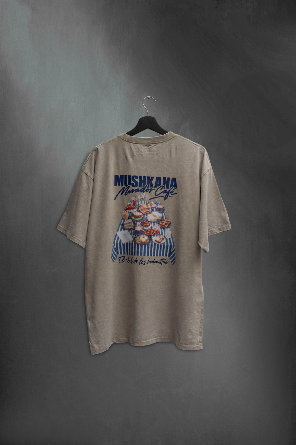 Remera Oversize Kahki Washed Café Mirador