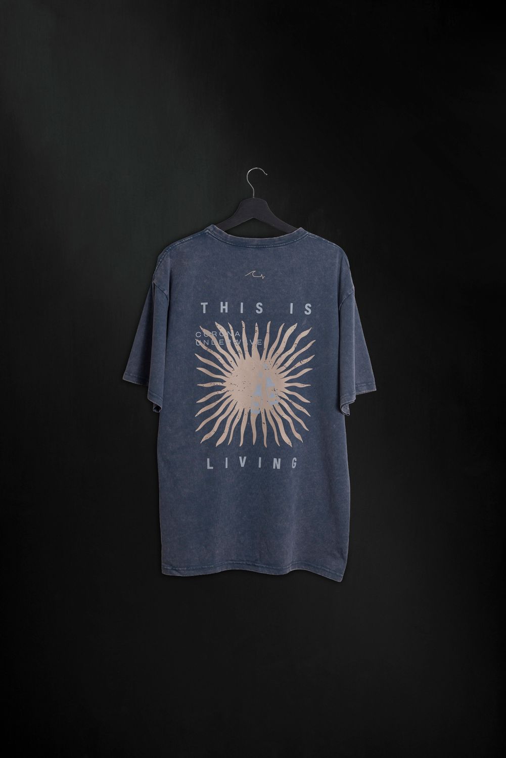 Remera Corona Living Blue Washed Oversize AA